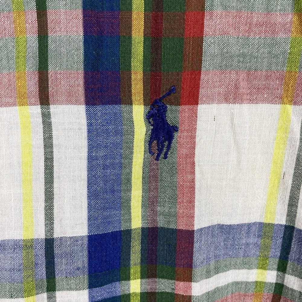 Ralph Lauren Vintage Plaid‎ Button Down Shirt Men's XL Classic Fit Retro 90s